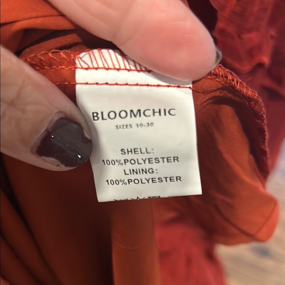 BloomChic Copper Colored Maxi Dress with 3/4 With Flutter Sleeve - Picture 9 of 11